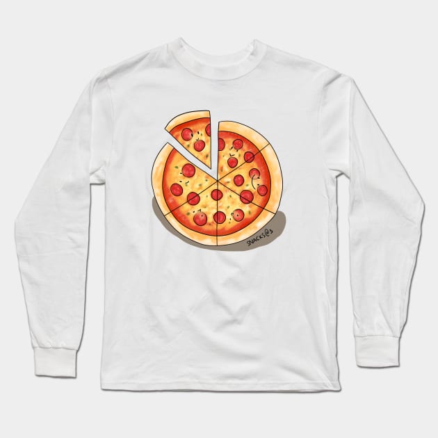 Pepperoni pizza slices Long Sleeve T-Shirt by Snacks At 3